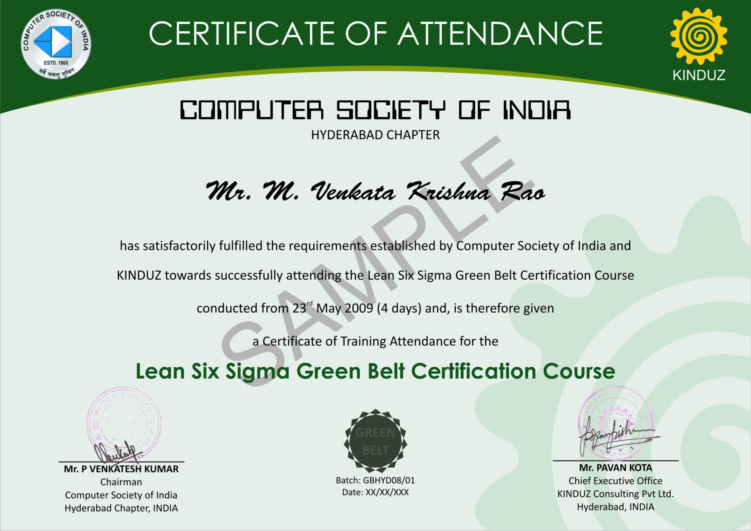 Sample Certificates – Lean Six Sigma India Inside Green Belt Certificate Template