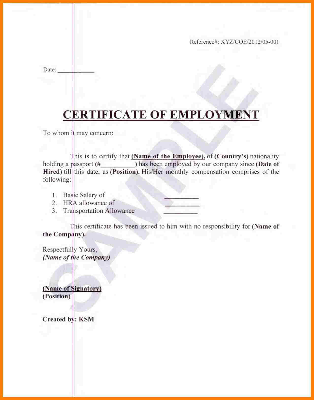 Sample Certification Employment Certificate Tugon Med Clinic For Certificate Of Service Template Free