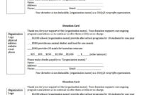 Sample Donation Request Letter And Donation Card | Donation in Donation Card Template Free