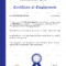 Sample Of Employment Certificate – Bolan.horizonconsulting.co Throughout Sample Certificate Employment Template