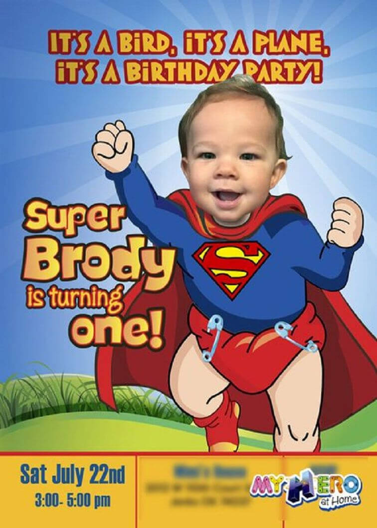 Sample Superman Birthday Invitation | Boy Birthday With Regard To Superman Birthday Card Template