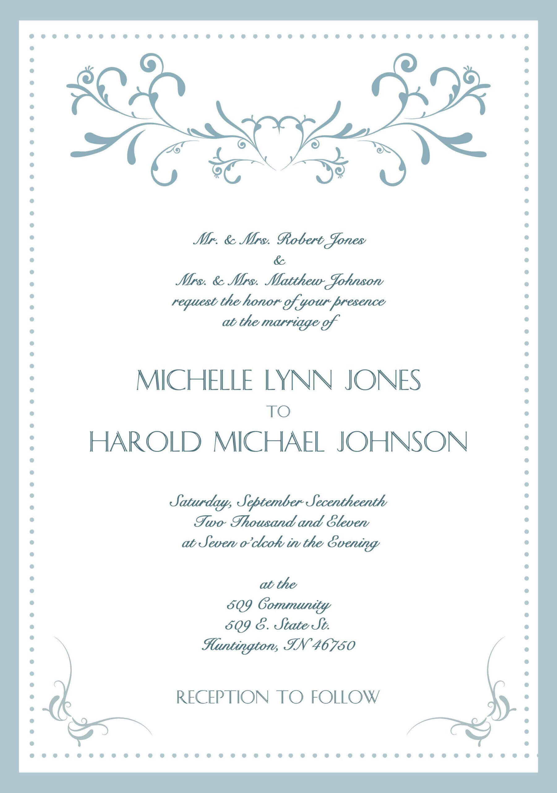 Sample Wedding Invitation Cards In English In 2020 | Wedding Within Sample Wedding Invitation Cards Templates