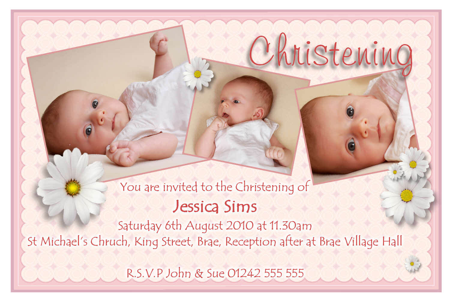 Samples Christening Invitations In Baptism Invitation Card Template