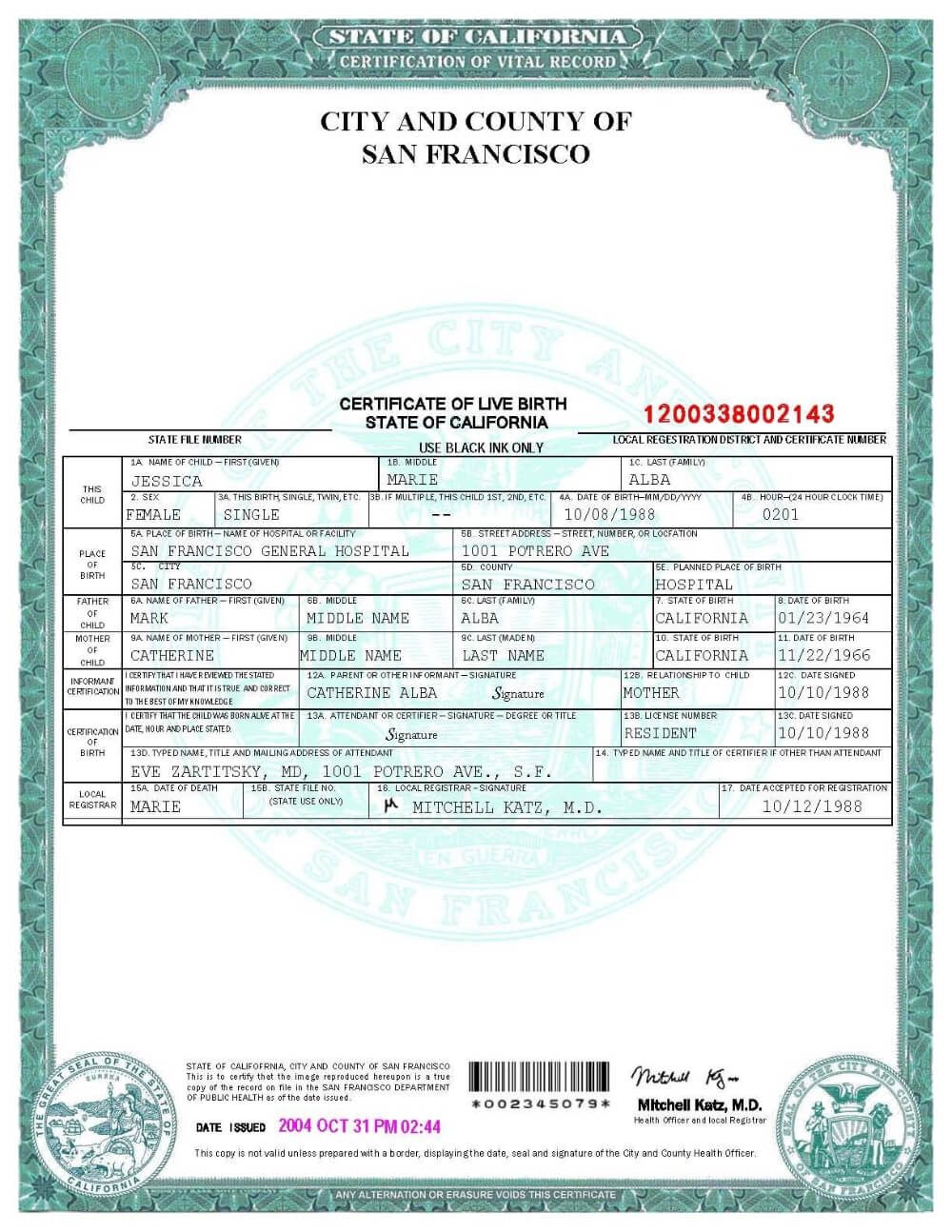 San Francisco Birth Certificate Template Bah Birth Within Birth Certificate Fake Template