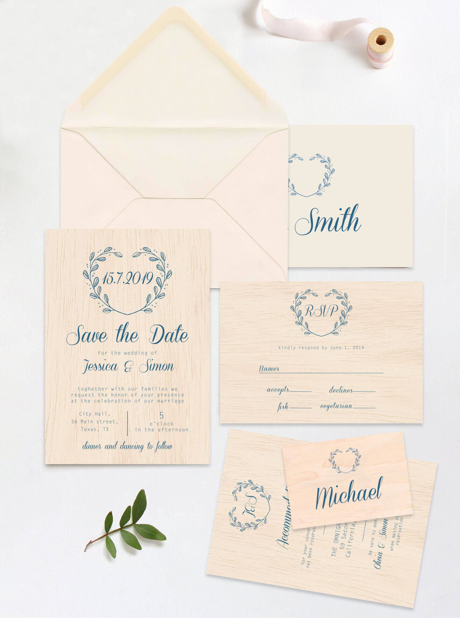 Save The Date Template Printed On Real Thin Wood, Wedding Within Wedding Card Size Template