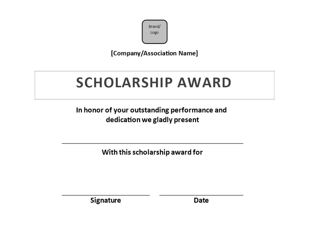 Scholarship Award Certificate Sample | Templates At Inside Scholarship Certificate Template