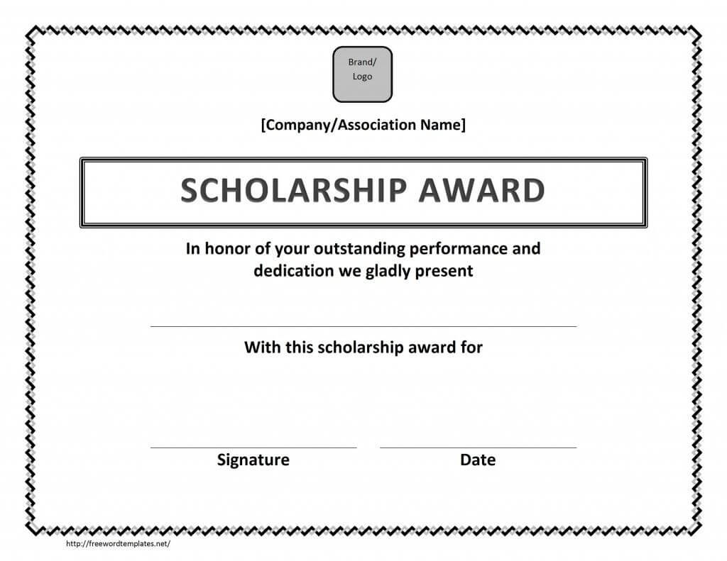 Scholarship Award Certificate Template | Certificate Pertaining To Scholarship Certificate Template Word