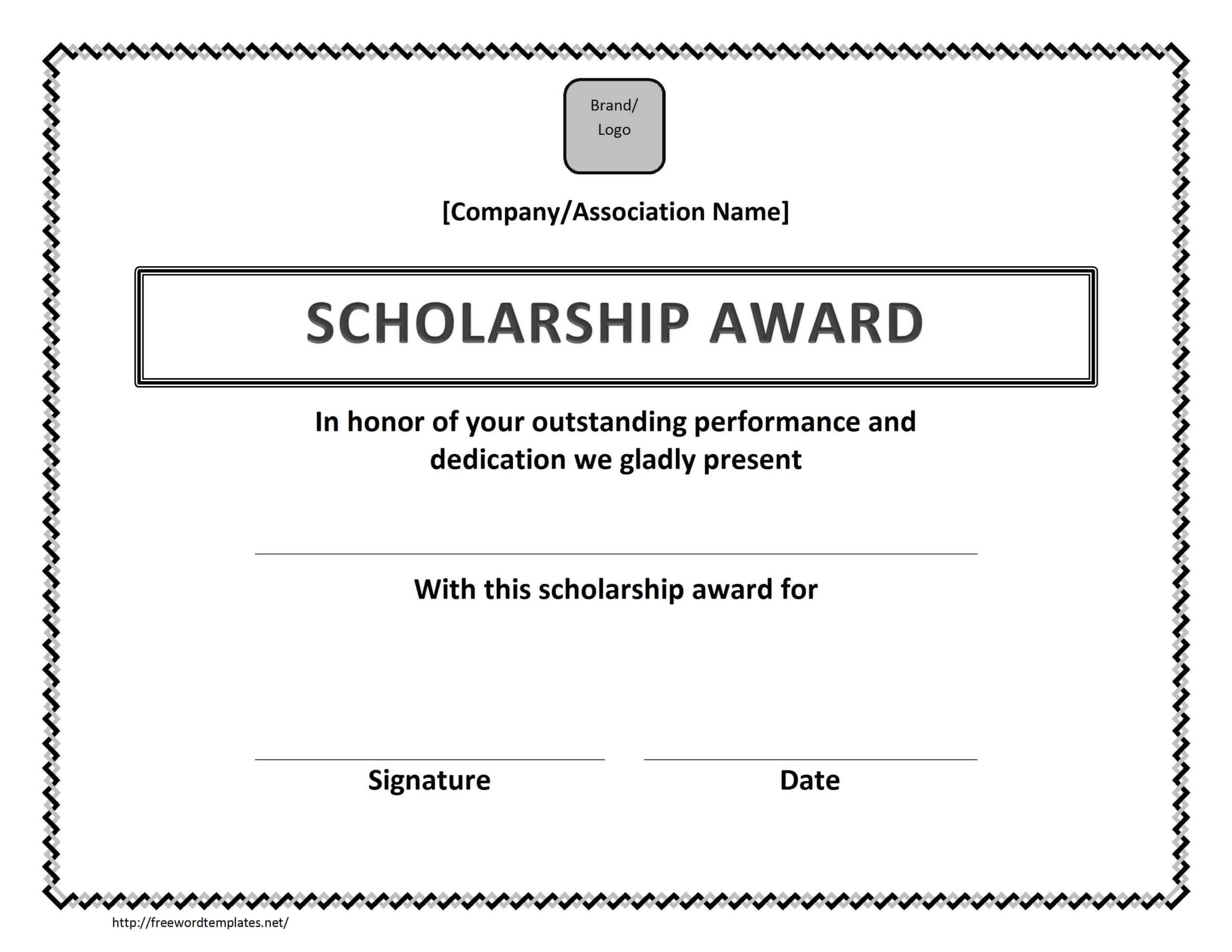 Scholarship Award Certificate Template Within Microsoft Word Award Certificate Template