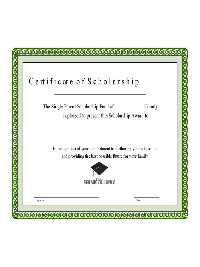 Scholarship Certificate – 3 Free Templates In Pdf, Word Intended For Scholarship Certificate Template