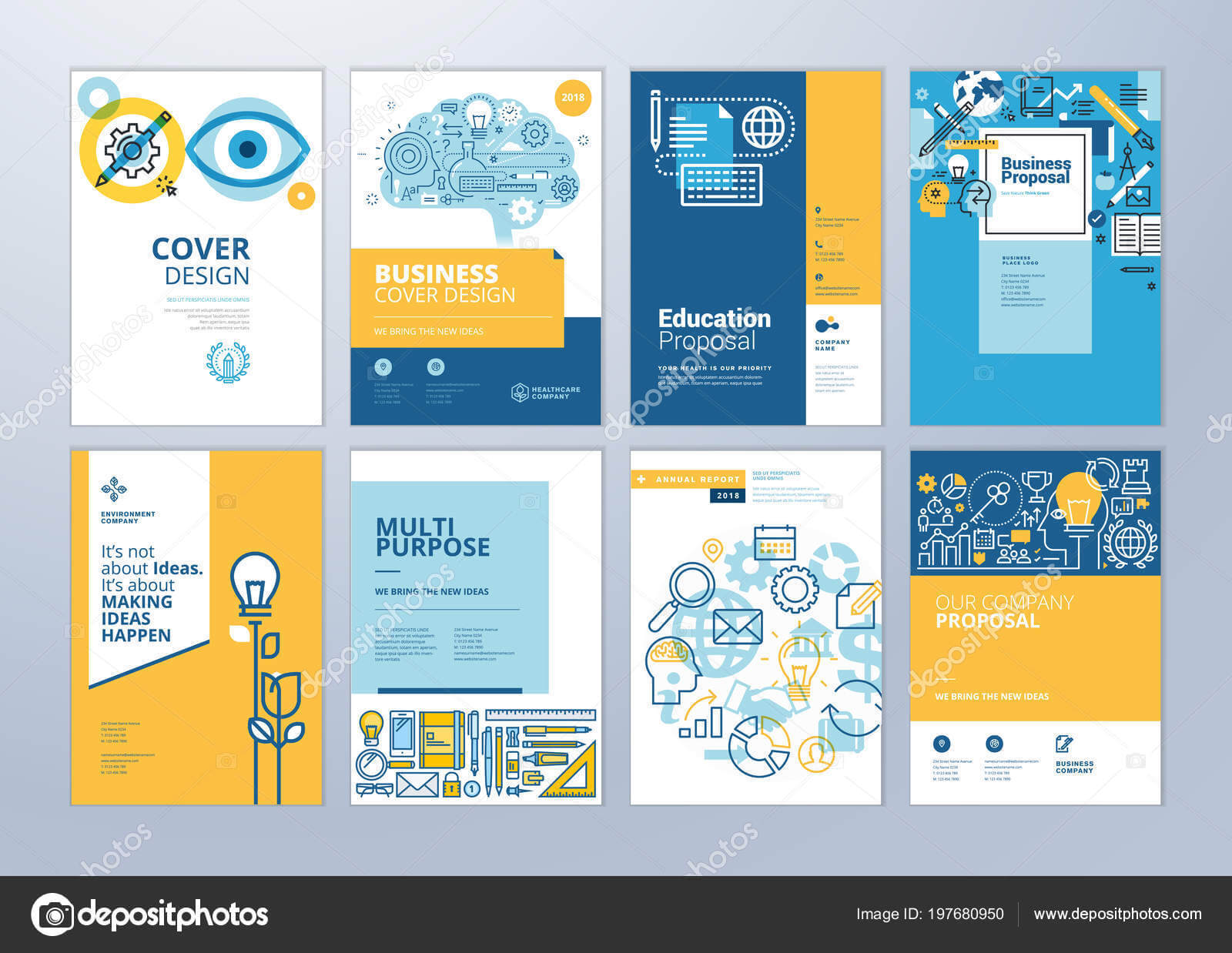 School Brochure Designs | Set Brochure Design Templates Regarding School Brochure Design Templates