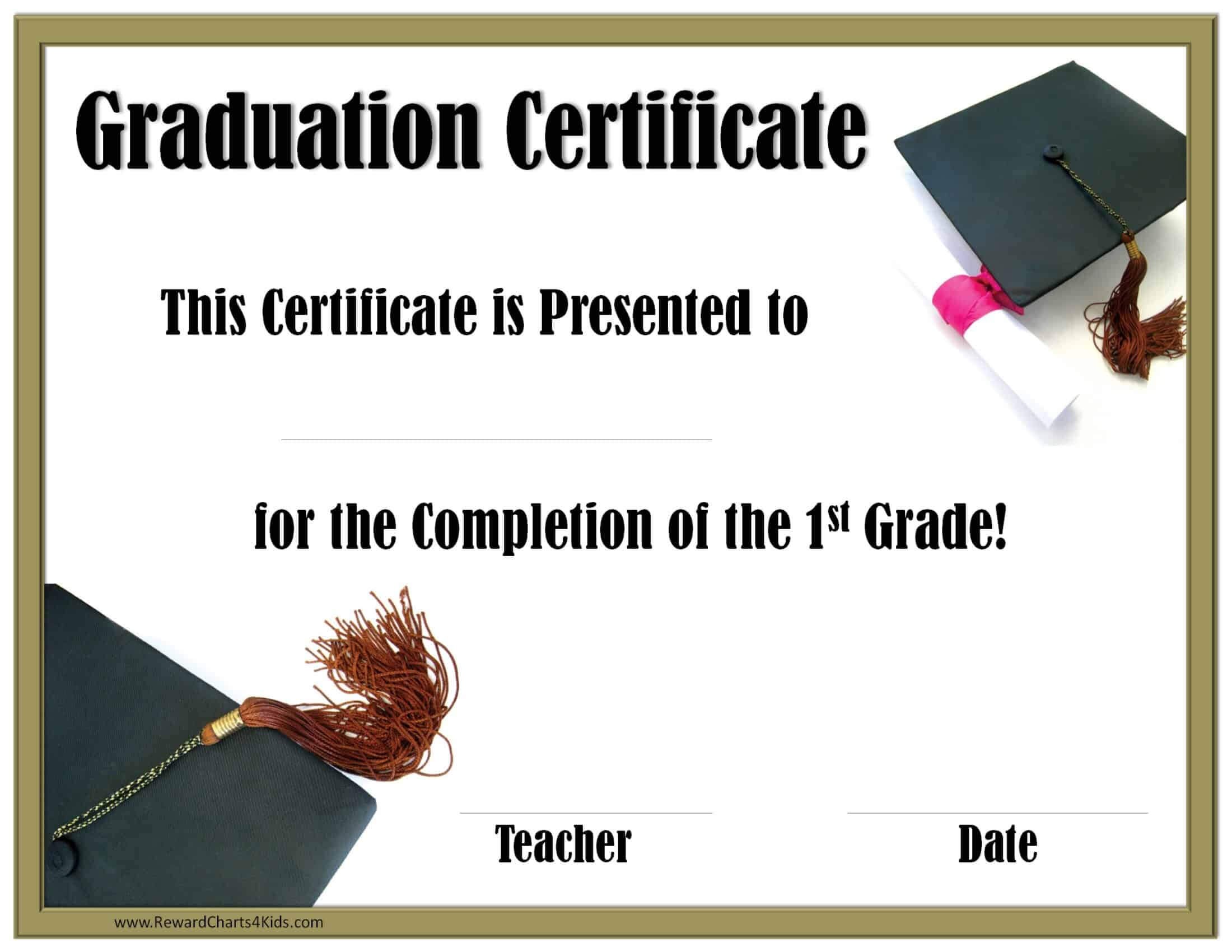 School Graduation Certificates | Customize Online With Or Pertaining To 5Th Grade Graduation Certificate Template
