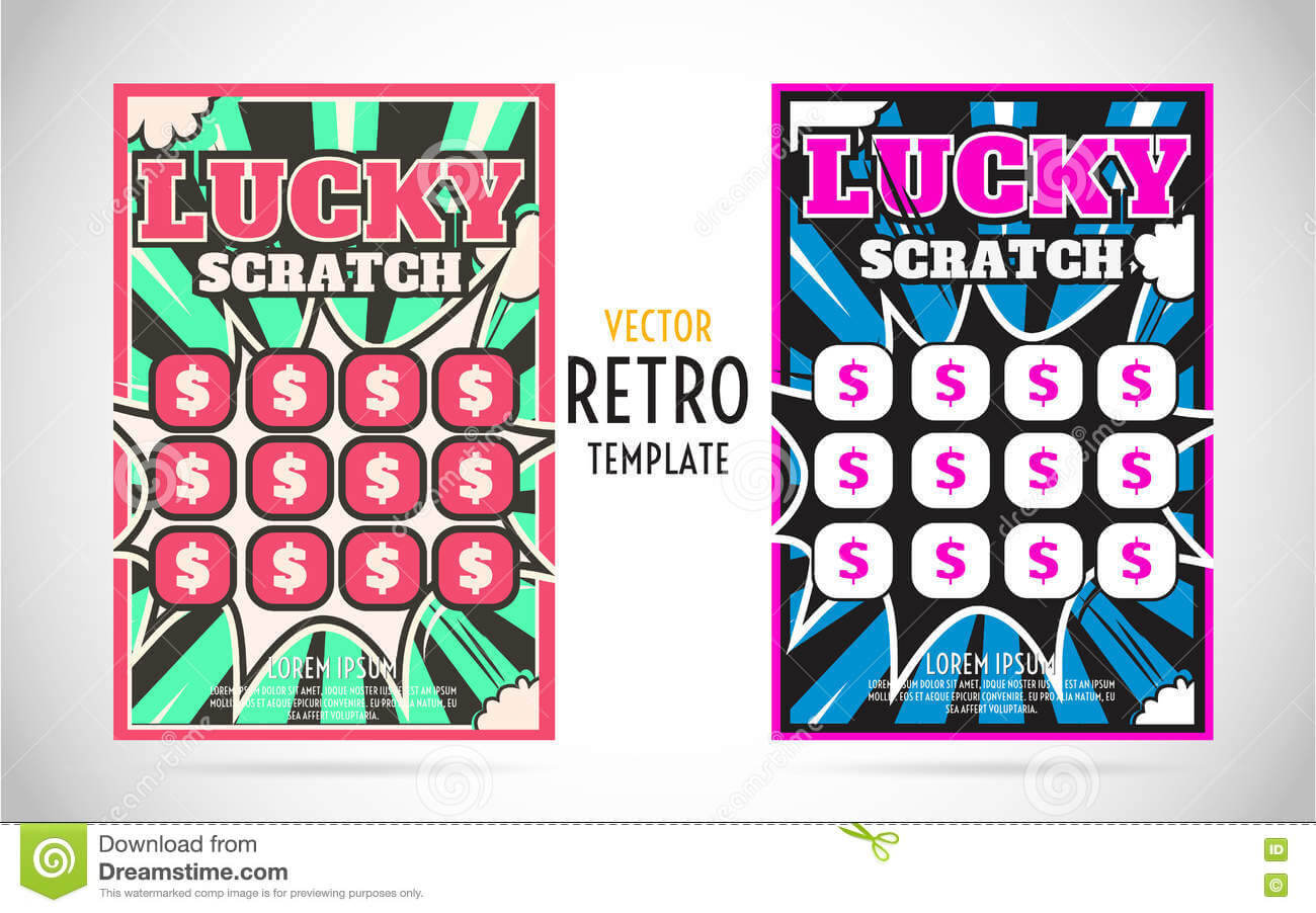 Scratch Off Lottery Ticket Vector Design Template Stock For Scratch Off Card Templates