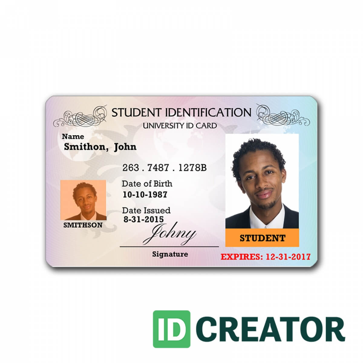 Sensational Student Id Card Template Ideas Word Format With Sample Of Id Card Template