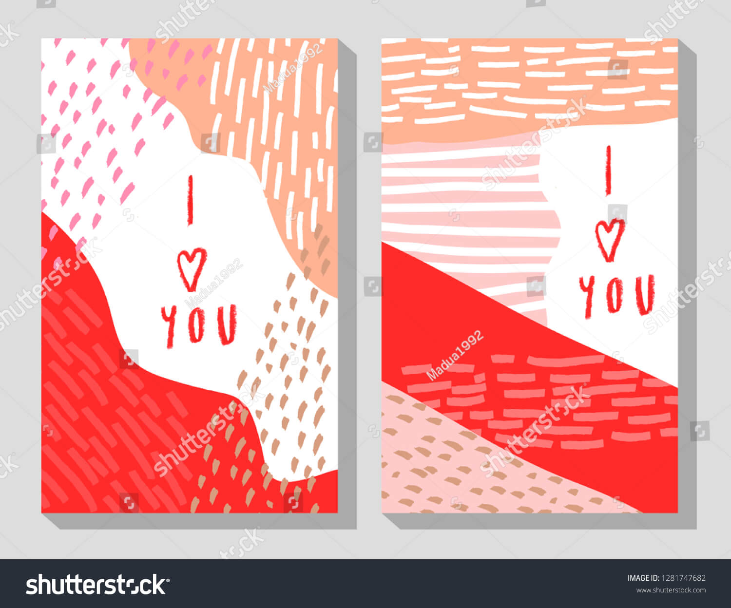 Set Abstract Valentines Card Chalk Writing Stock Vector Regarding Valentine Card Template Word