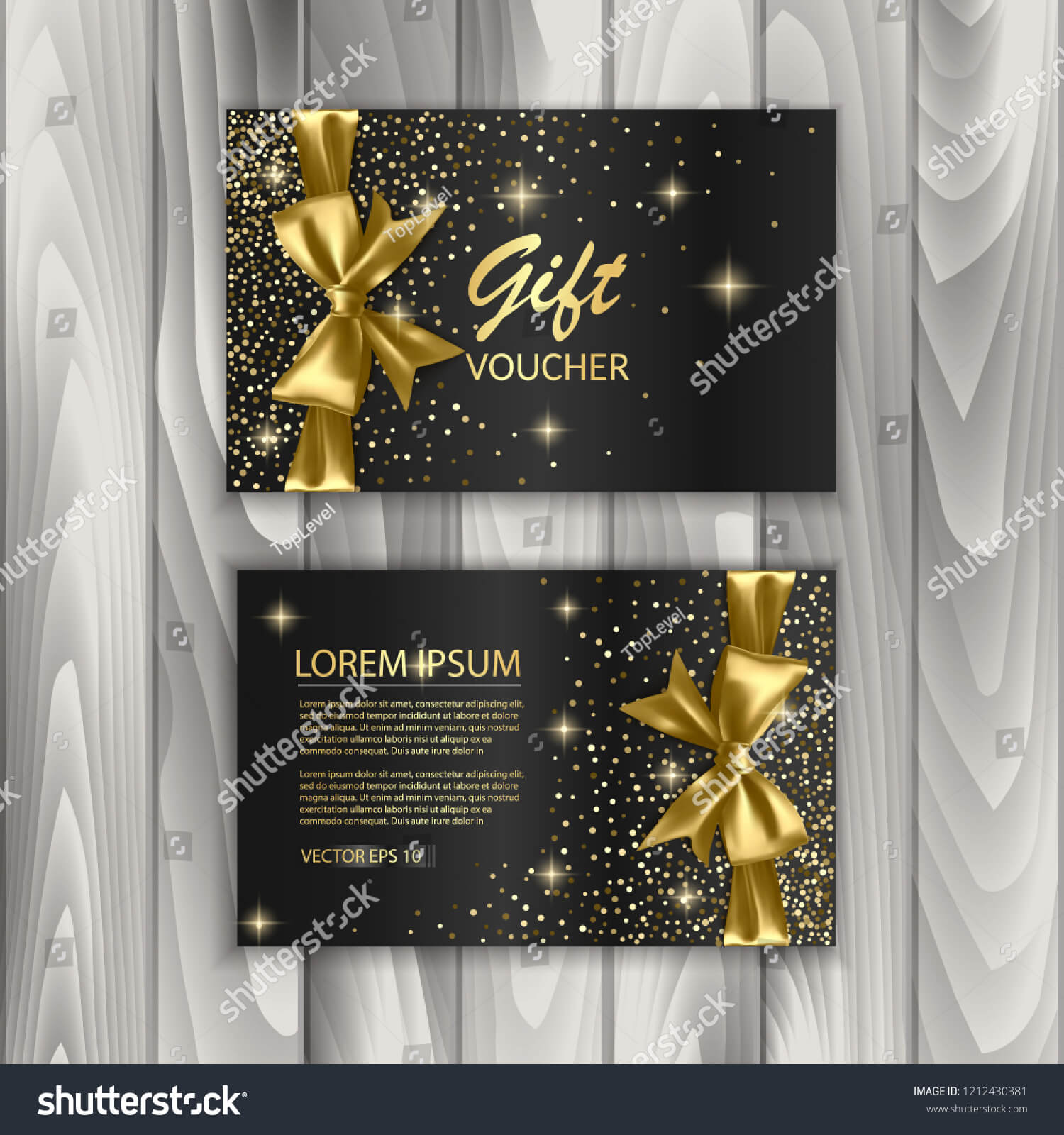 Set Gift Voucher Card Template Advertising Stock Vector In Advertising Card Template