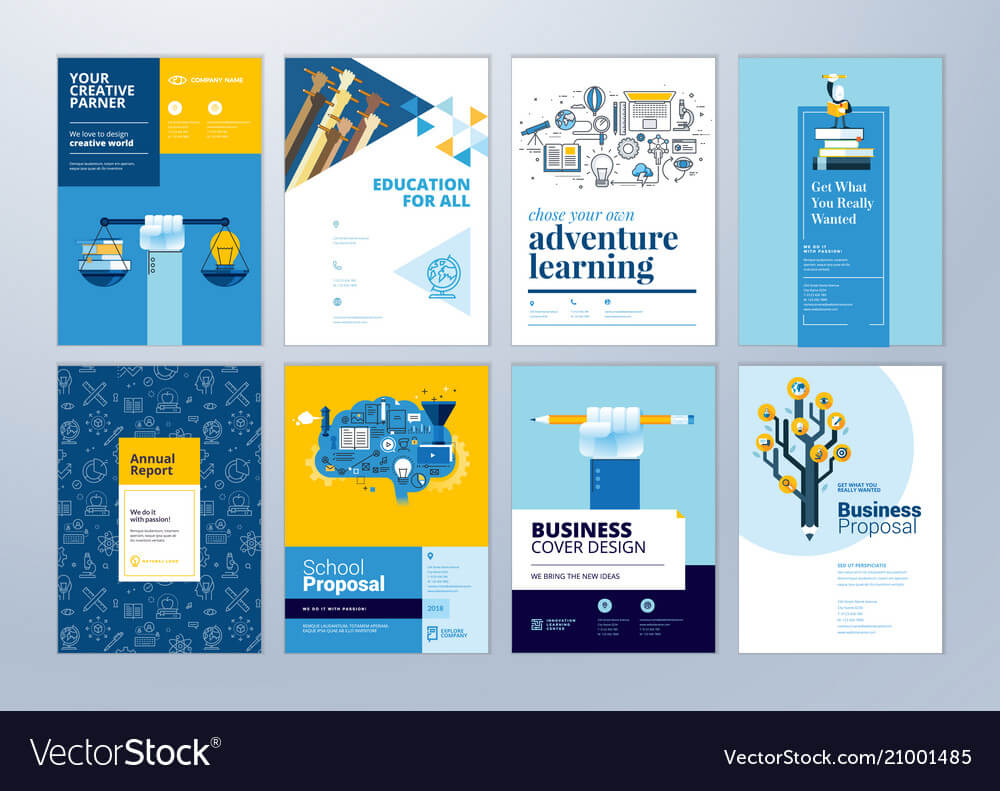 Set Of Brochure Design Templates Of Education Regarding Brochure Design Templates For Education