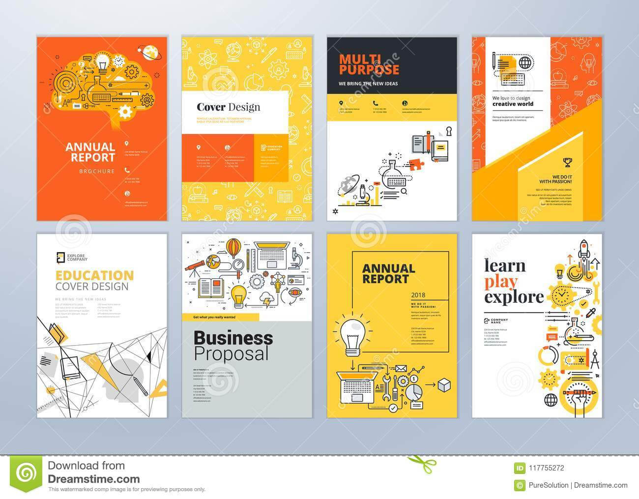 Set Of Brochure Design Templates On The Subject Of Education With School Brochure Design Templates