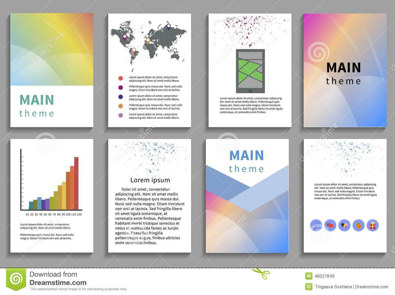 Set Of Flyer, Brochure Design Templates Stock Vector For Online Free Brochure Design Templates