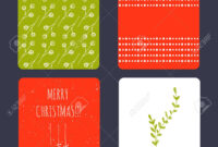 Set Of Winter Small Card Templates. Collection For Christmas.. for Small Greeting Card Template