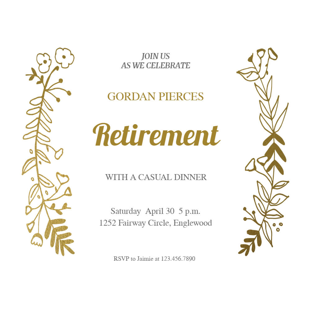 Sideside Gold - Free Retirement & Farewell Party For Farewell Certificate Template