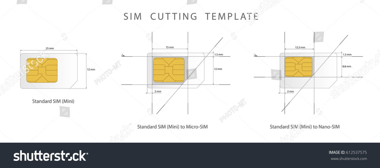 Sim Card Cutting Template Standard Micro Stock Vector With Sim Card Cutter Template