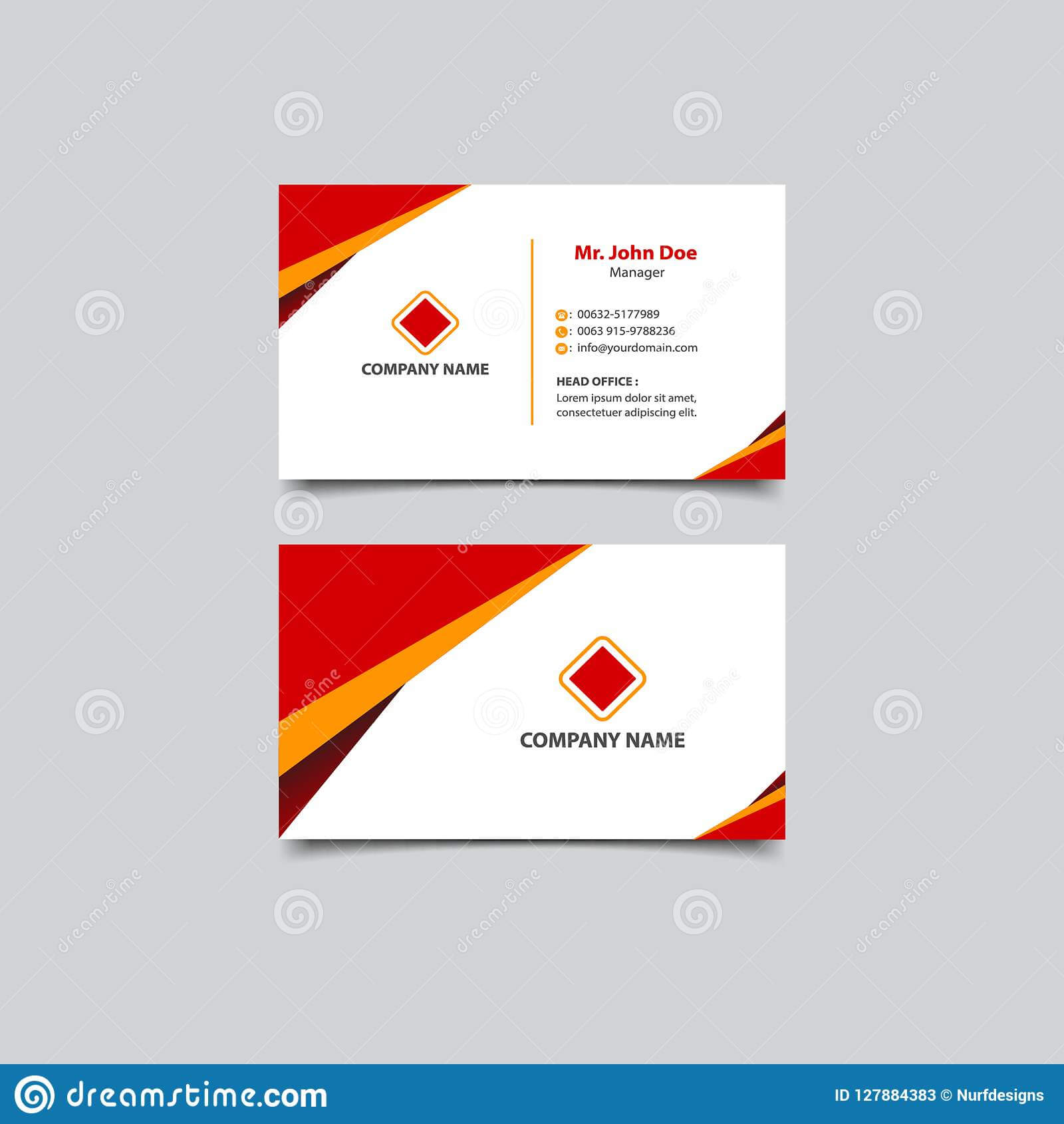 Simple And Modern Business Card Template Design Stock Vector Within Modern Business Card Design Templates