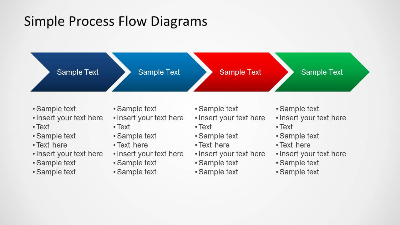 Simple Chevron Process Flow Diagram For Powerpoint Inside Powerpoint Chevron Template