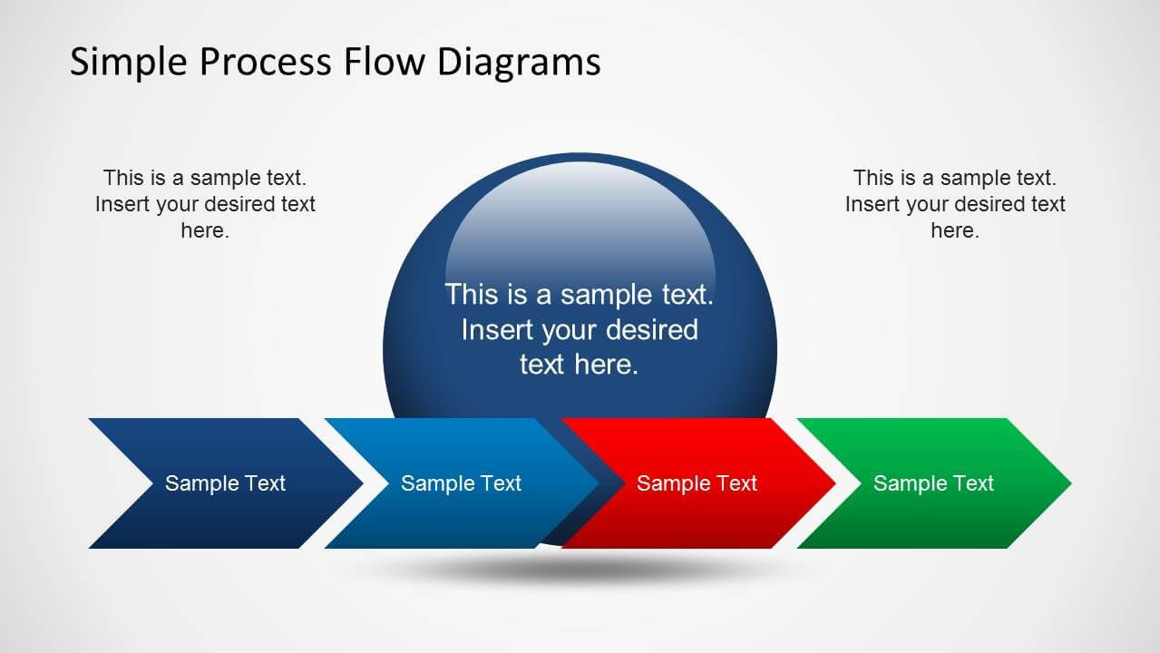 Simple Chevron Process Flow Diagram For Powerpoint | Process Regarding Powerpoint Chevron Template