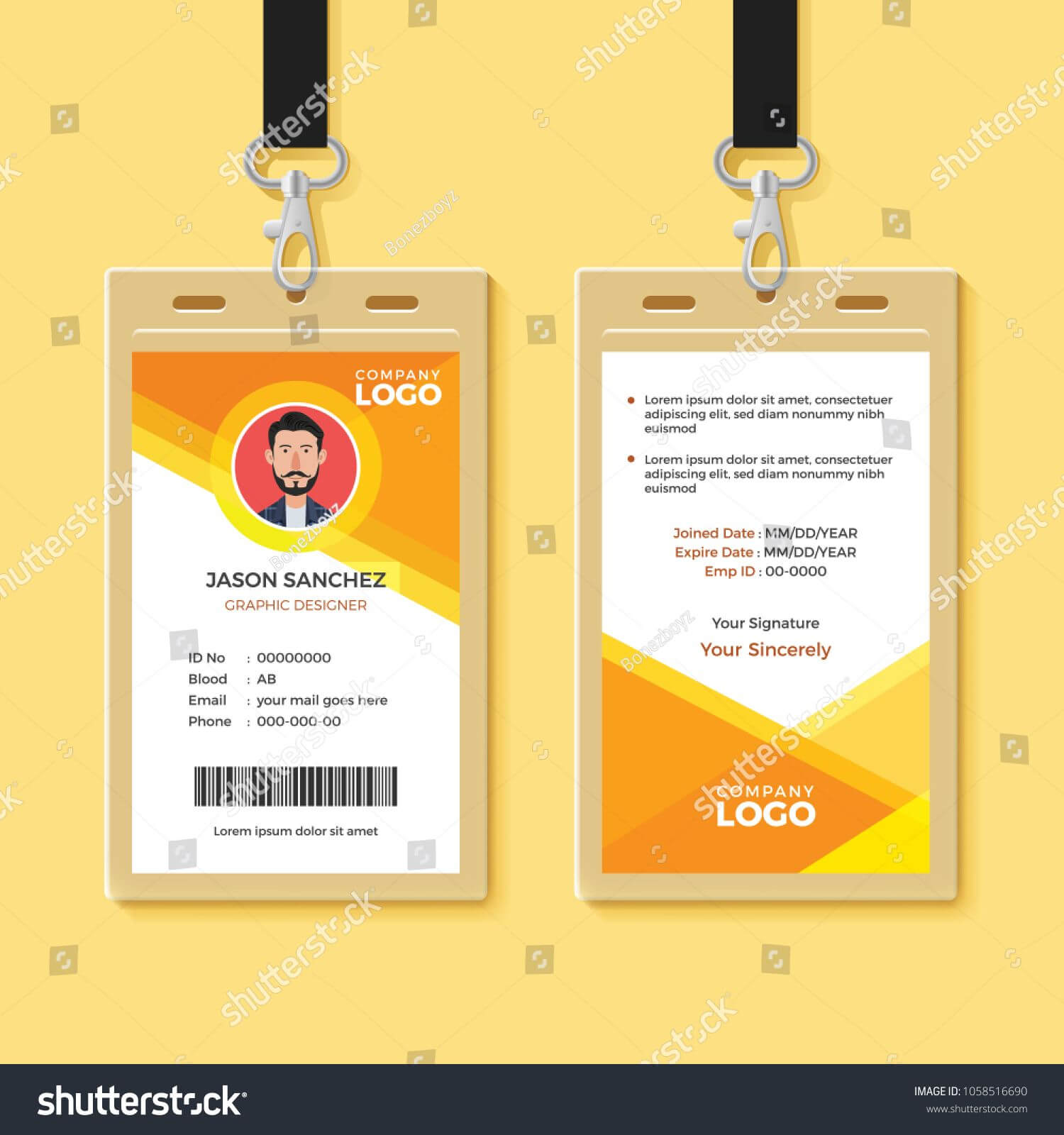 Simple Orange Graphic Id Card Design Template Graphic#orange Inside Isic Card Template
