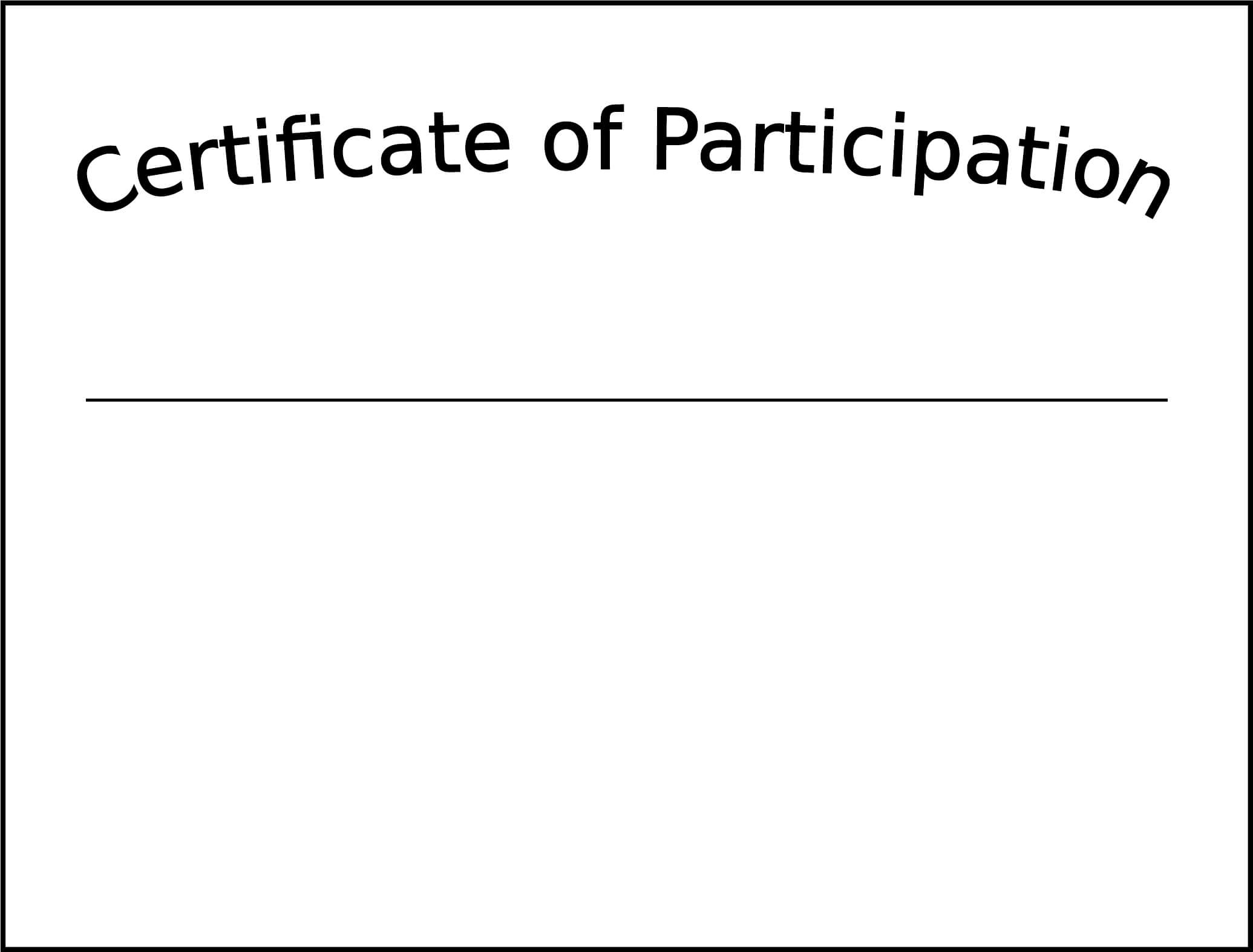 Simple Participation Certificate Template Free Download Throughout Generic Certificate Template