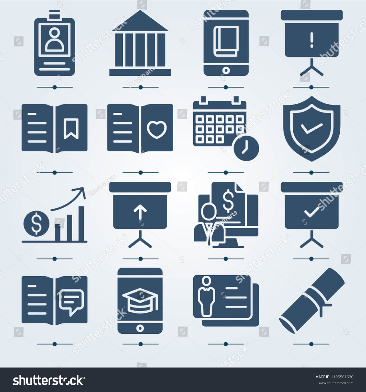 Simple Set 16 Icons Related Template | Signs/symbols Stock Image Within Shield Id Card Template