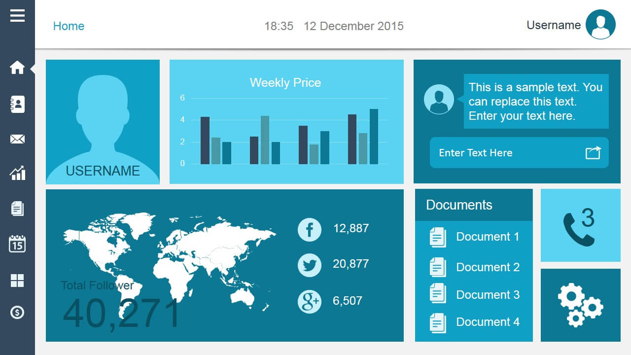 Smart Dashboard Powerpoint Template Intended For Powerpoint Dashboard Template Free