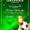 Soccer Certificate Diploma With Golden Cup Vector. Football With Regard To Soccer Certificate Template Free