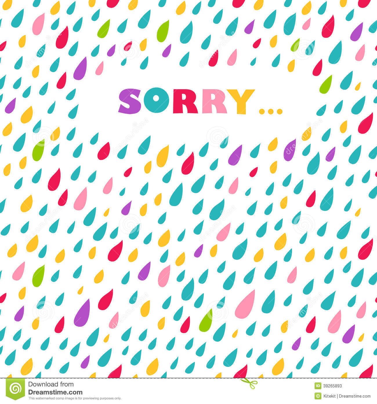 Sorry' Card. Drops Background. Stock Vector – Illustration Pertaining To Sorry Card Template