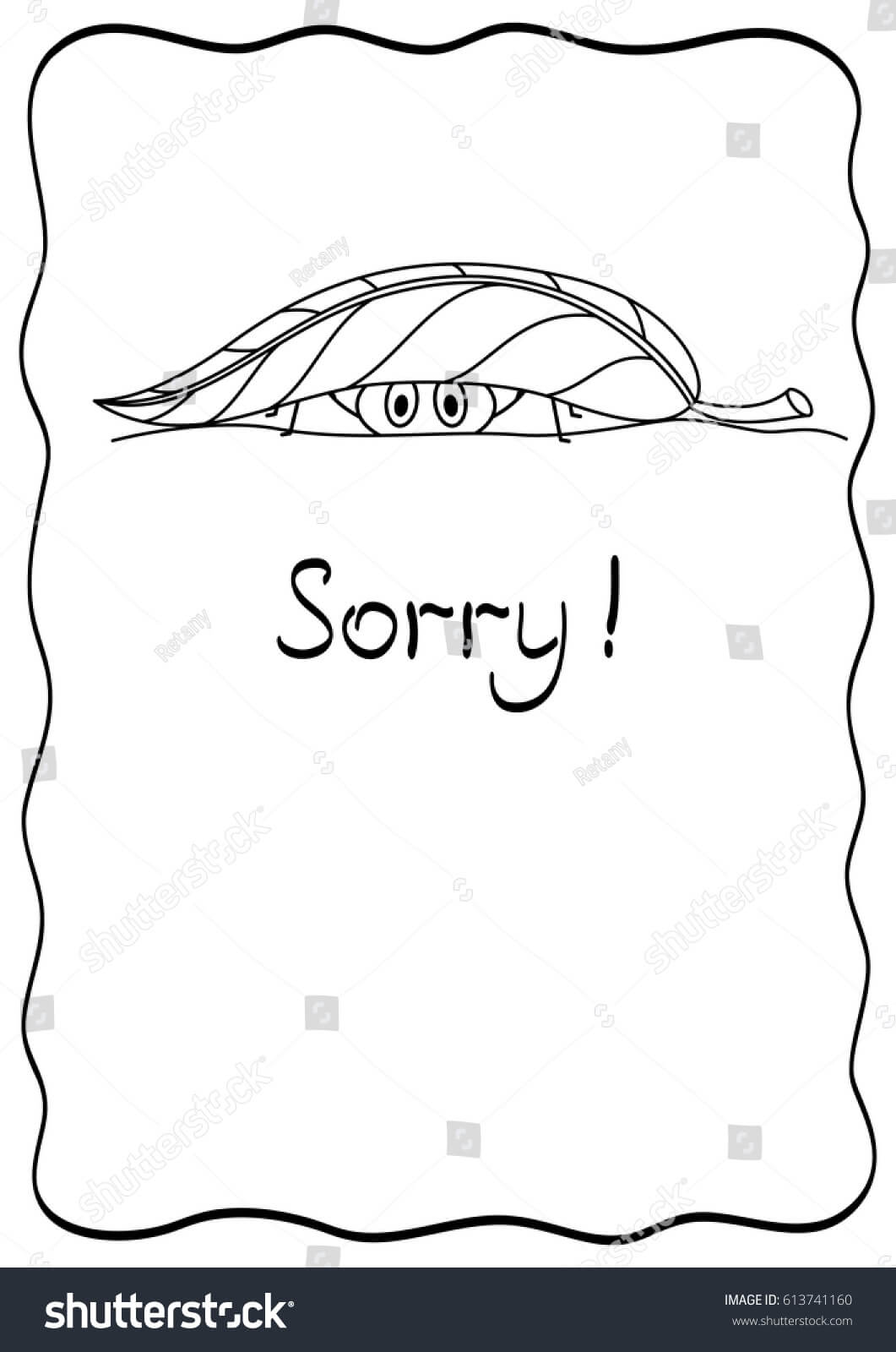 Sorry Comic Postcard Spider Design Template Stock Vector With Regard To Sorry Card Template