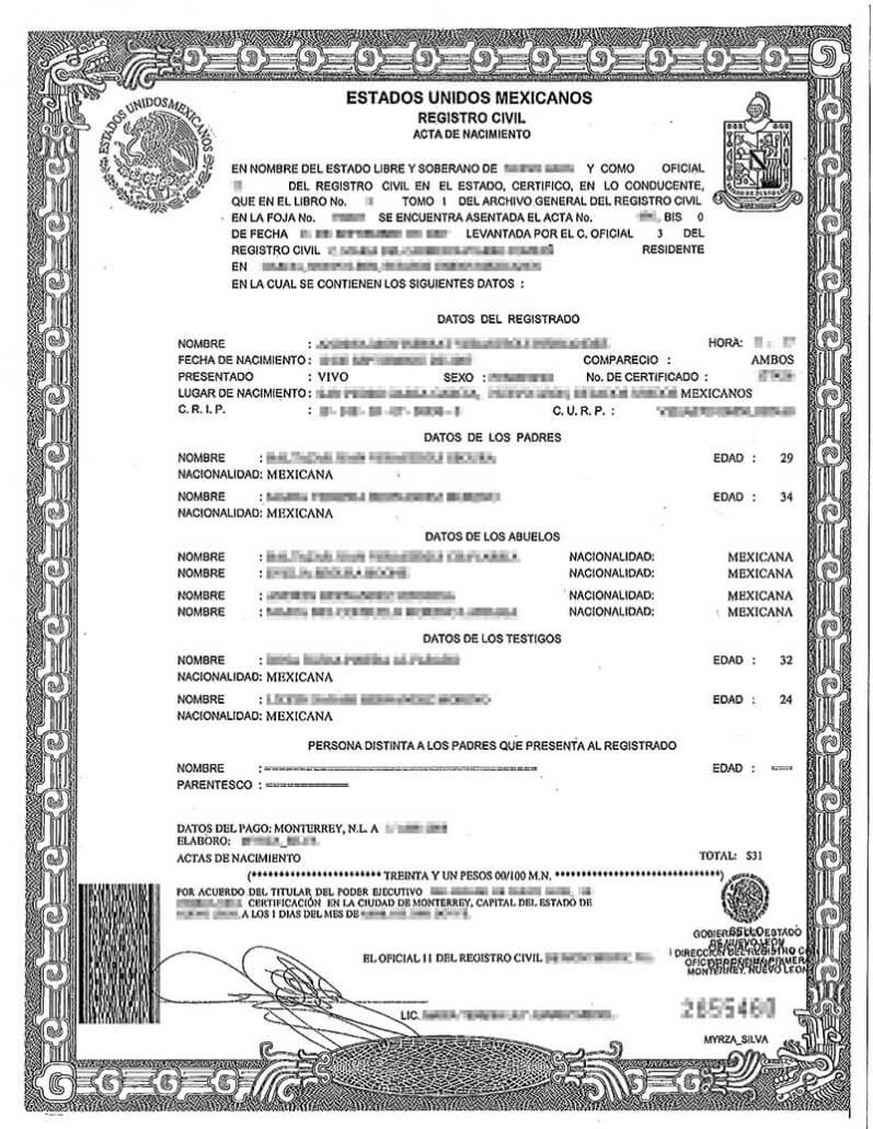 Spanish Birth Certificate Translation | Burg Translations Inside Birth Certificate Translation Template English To Spanish
