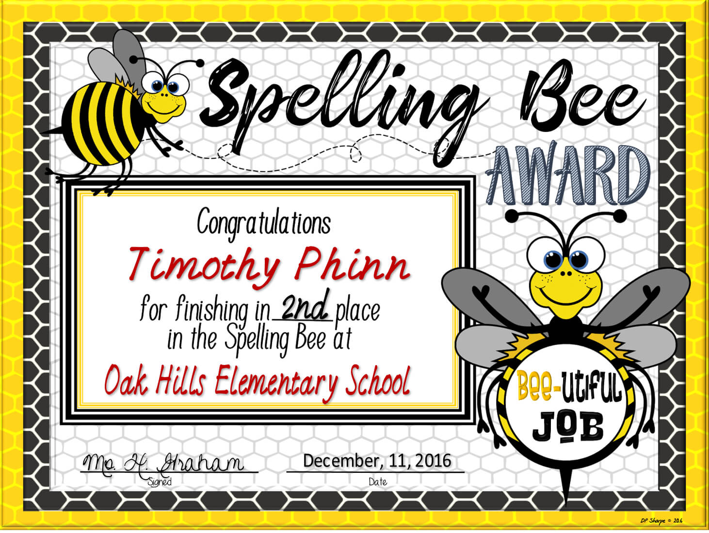 Spelling Bee Awards ~ Fillable | Spelling Bee, Certificate Within Spelling Bee Award Certificate Template
