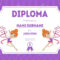 Sports Award Diploma Template, Kids Certificate With Gymnast.. Intended For Gymnastics Certificate Template