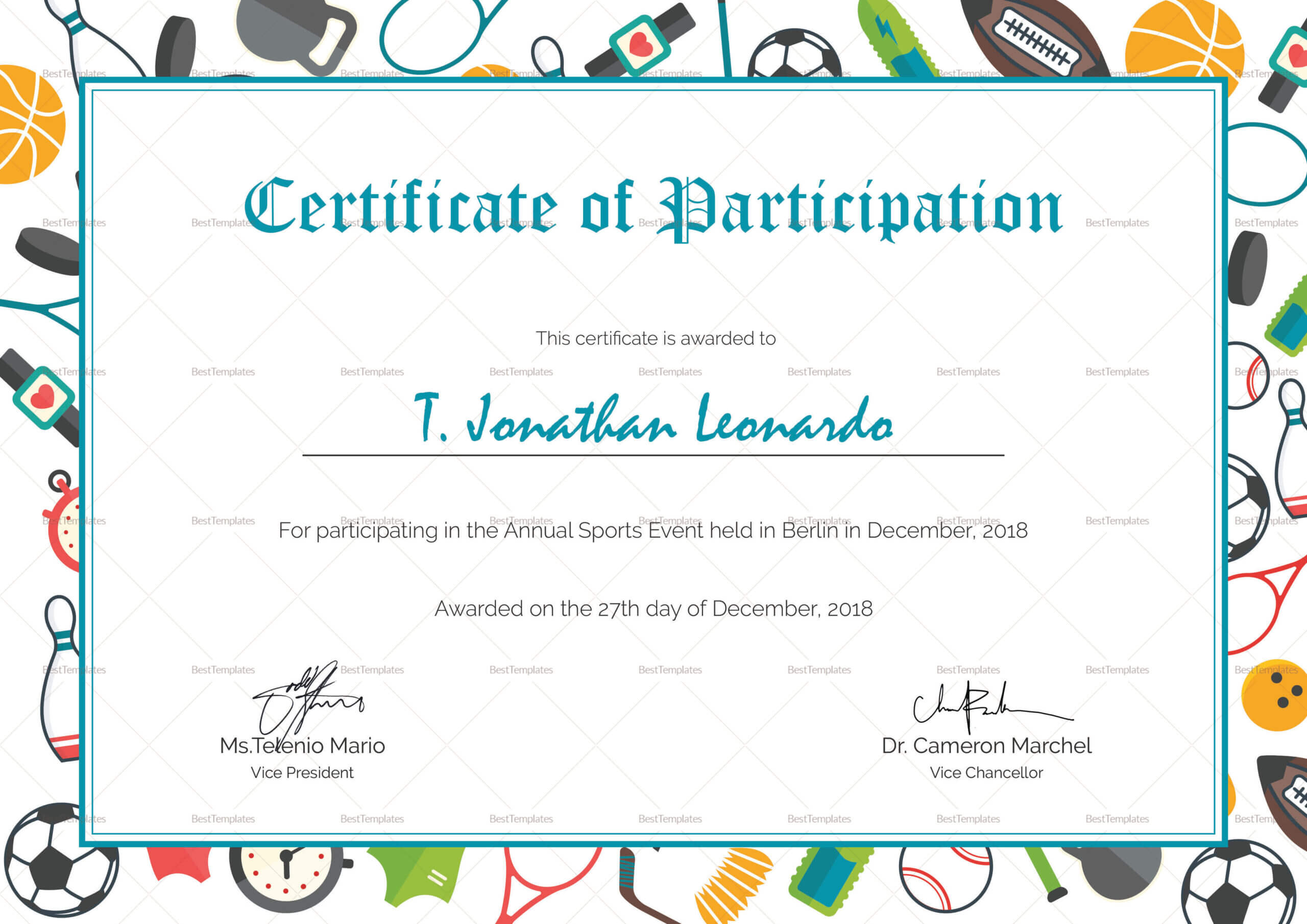 Sports Day Certificate Template – Yatay.horizonconsulting.co Regarding Athletic Certificate Template