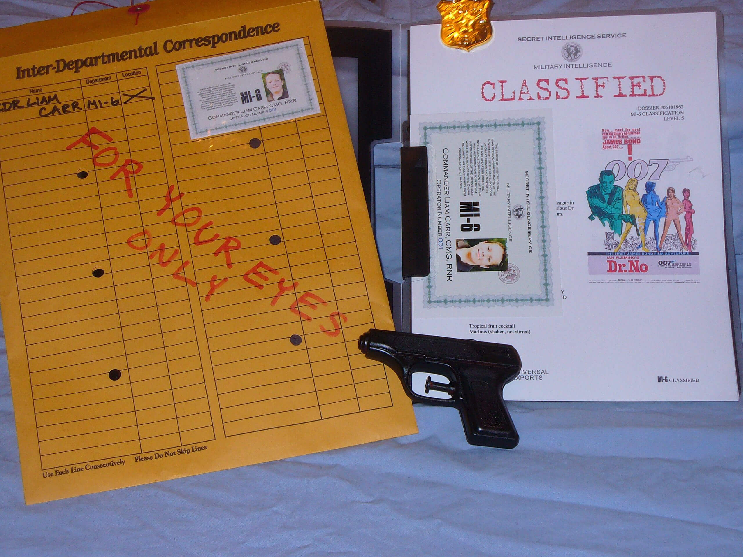 Spy Kits: Mi6 Identification Card, Dossier Of Each Movie With Mi6 Id Card Template