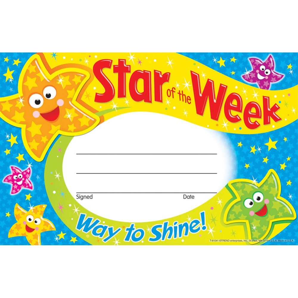 Star Of The Week Certificate Template ] – Of The Week With Star Of The Week Certificate Template