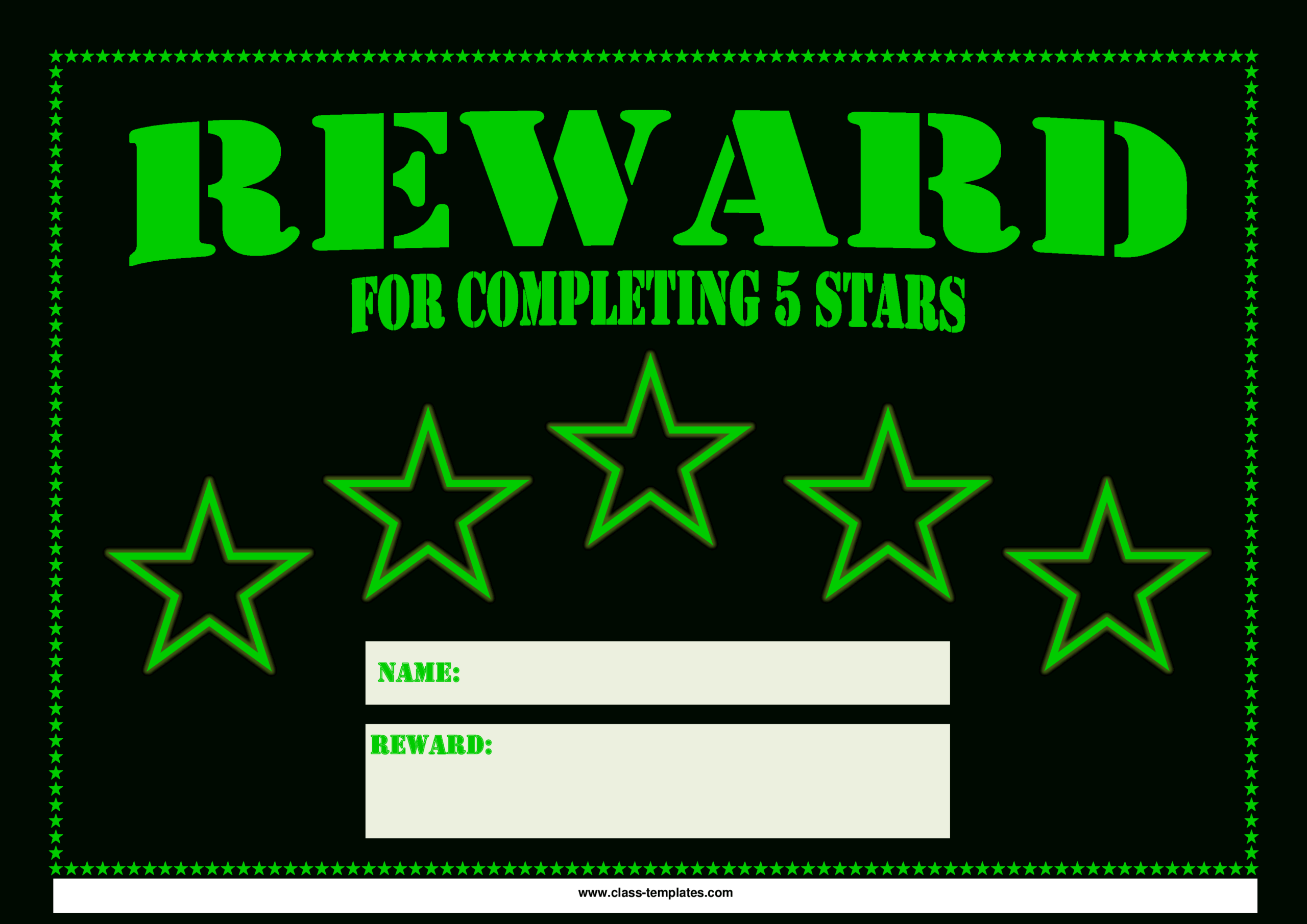 Star Reward Certificate | Templates At Allbusinesstemplates Regarding Star Of The Week Certificate Template