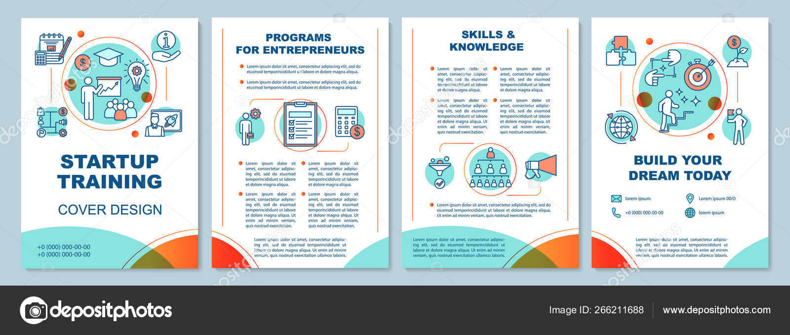 Startup Training Brochure Template Layout — Stock Vector Pertaining To Training Brochure Template