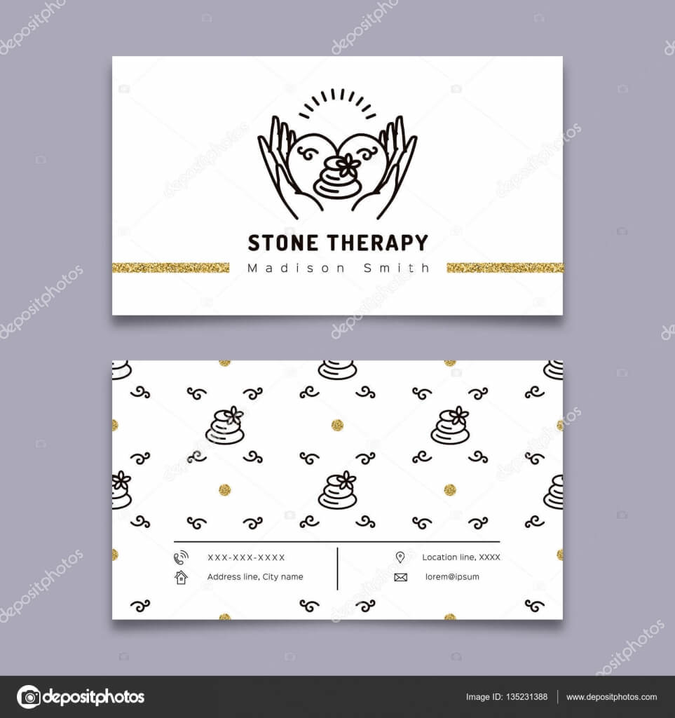Stone Therapy Business Card. Massage, Beauty Spa, Relax For Massage Therapy Business Card Templates