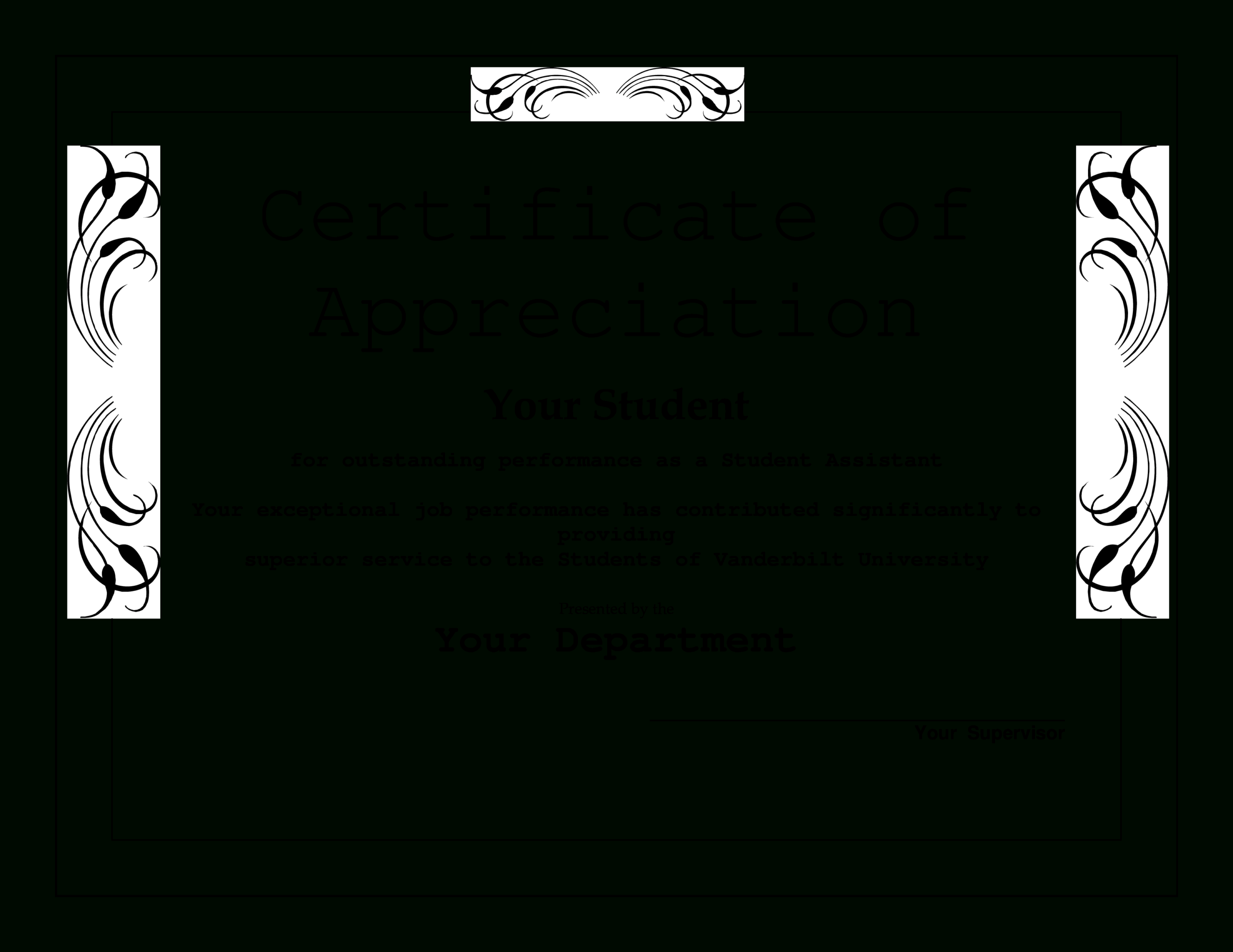 Student Appreciation Award | Templates At Inside Student Of The Year Award Certificate Templates