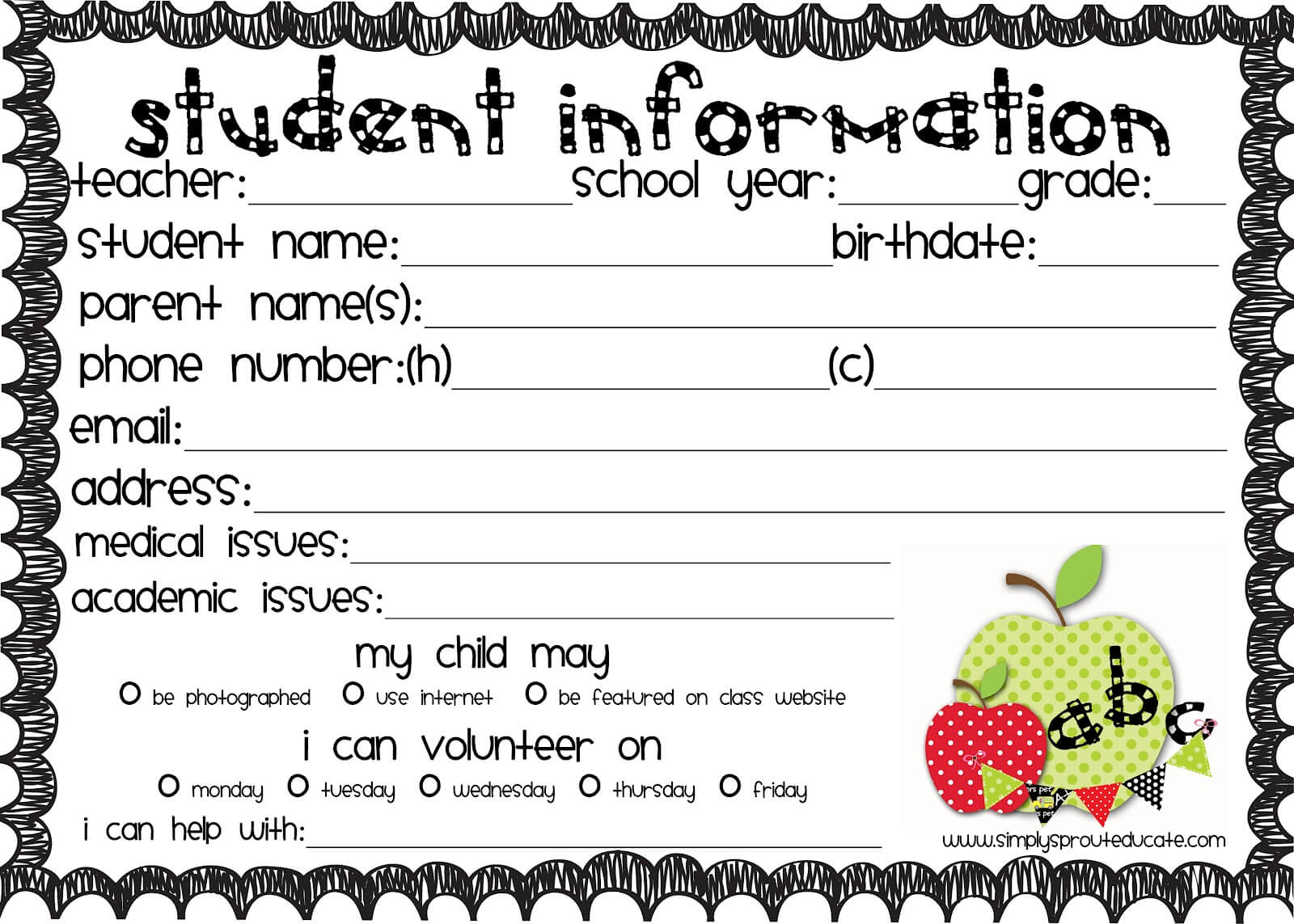 Student Information – Homework Example December 2019 Regarding Student Information Card Template