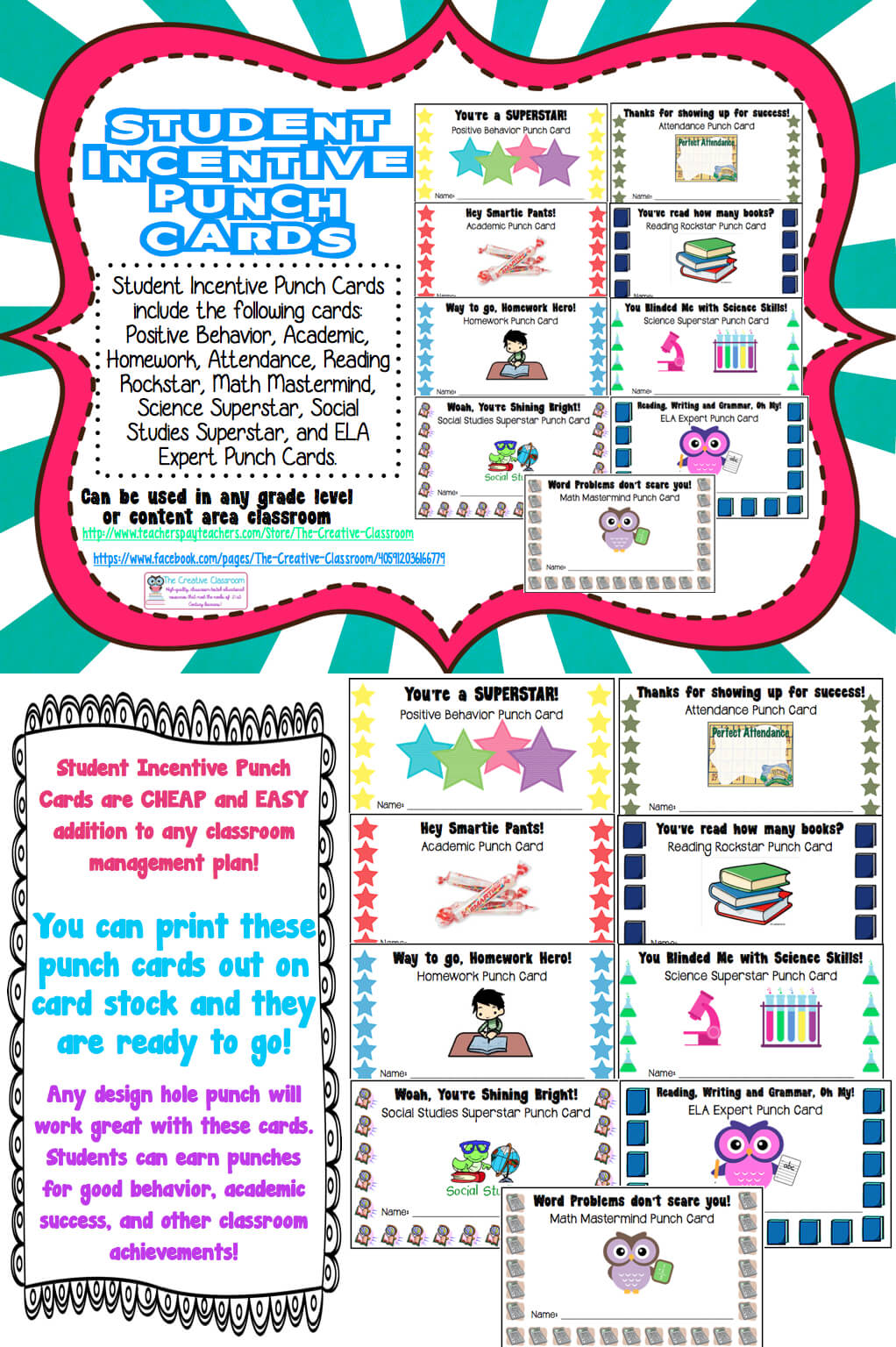 Student Rewards Punch Cards | Student Incentives, Student Inside Reward Punch Card Template