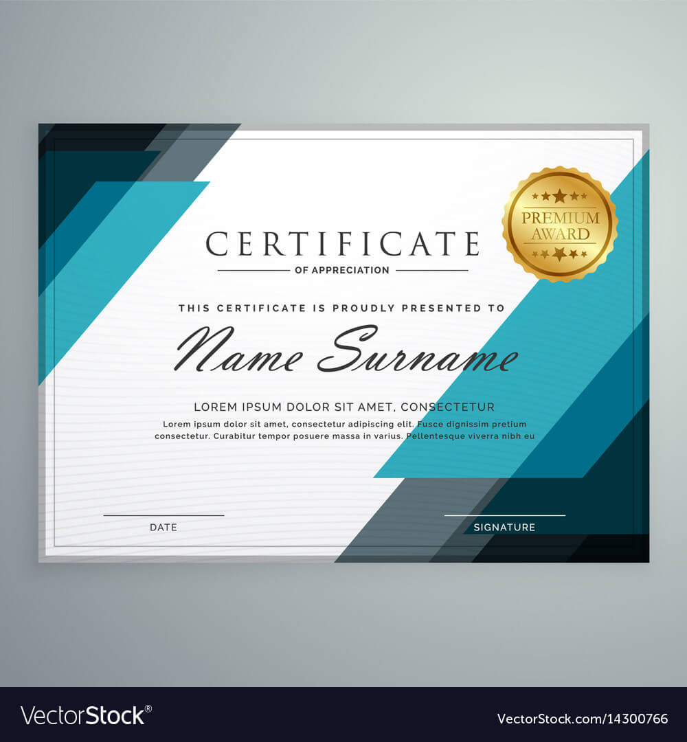 Stylish Certificate Of Appreciation Award Design In Award Certificate Design Template