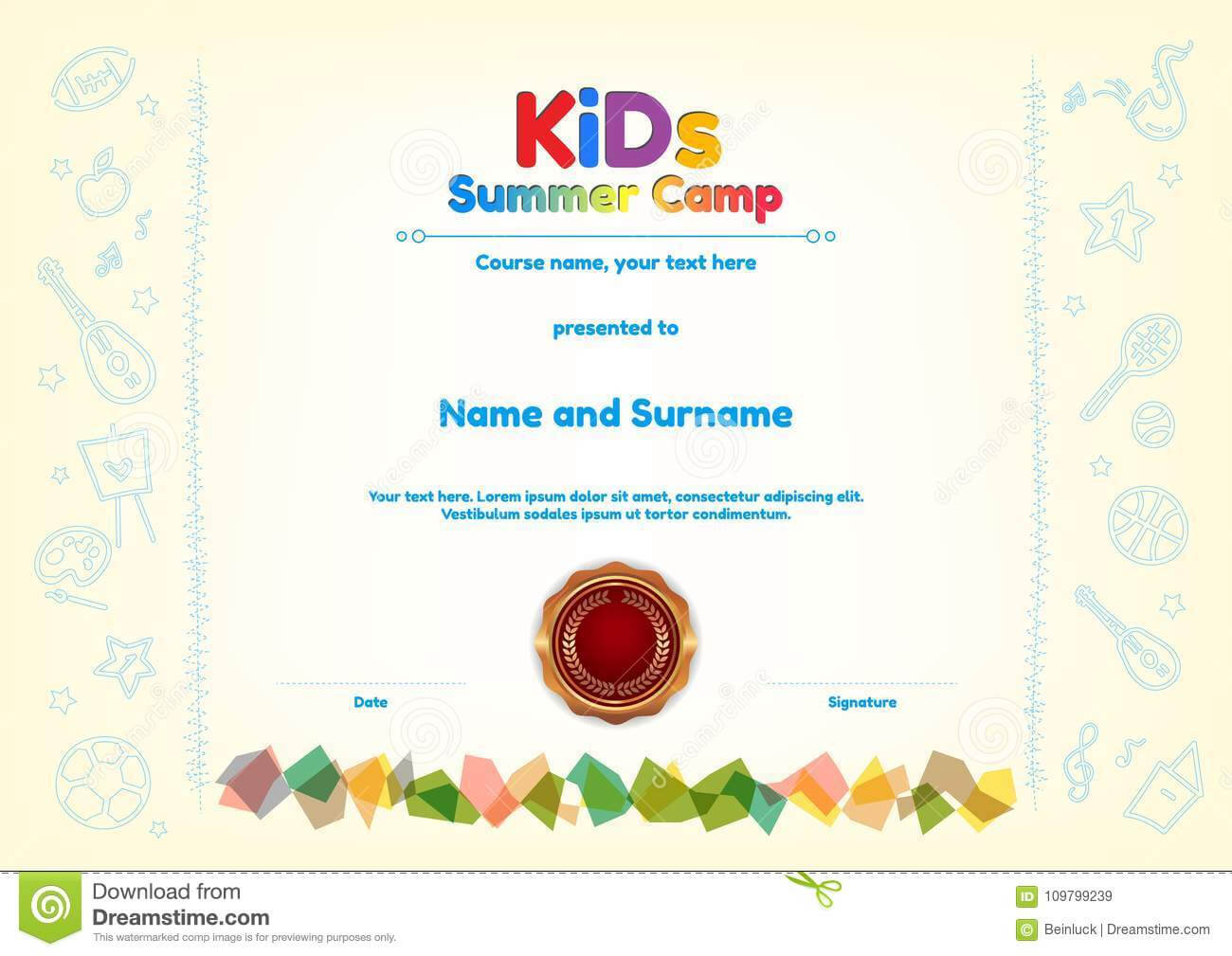Summer Camp Certificate Template – Yatay.horizonconsulting.co In Basketball Camp Certificate Template