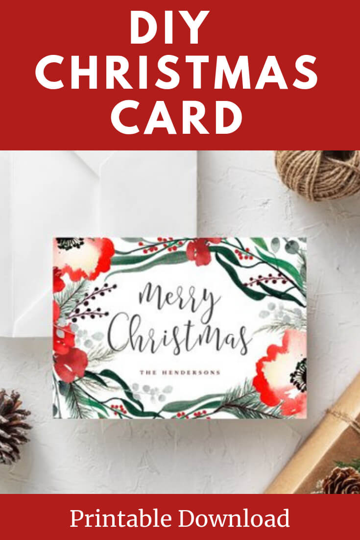 Super Cute Diy Christmas Card! Instant Download, Christmas Pertaining To Diy Christmas Card Templates